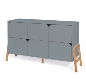 COMODA CU 6 SERTARE PENTRU CAMERA BEBELUSI LOTTA GRI DESIGN SCANDINAV BA - Img 4