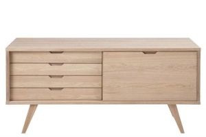 COMODA DIN MDF SI FURNIR, A-LINE, NATURAL BEJ, STIL INDUSTRIAL, B2
