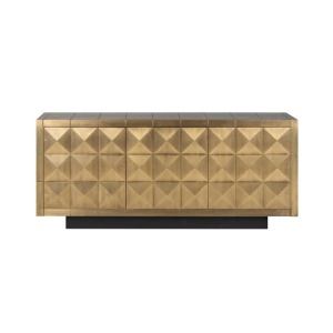 COMODA ELEGANTA, COLLADA 3 USI, AURIU ANTICHIZAT, METAL, LEMN/MDF, RICHMOND INTERIORS