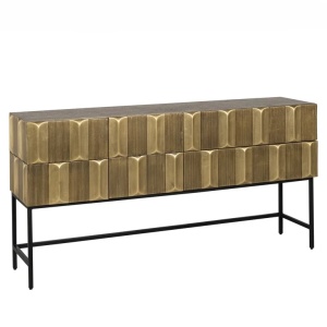 COMODA JAXX, 160 CM, AURIU/NEGRU, DIN MDF SI METAL, RICHMOND INTERIORS