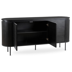 COMODA LIVING 160CM, ARTIM MEBLE, CU 3 USI, REALIZATA DIN MDF, CULOARE NEAGRA, STIL MODERN - Img 3