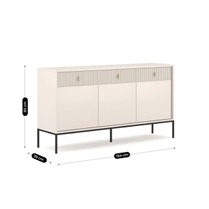 COMODA LIVING 160CM, ARTIM MEBLE, CU 3 USI, REALIZATA DIN MDF, CULOARE CREM, STIL MODERN - Img 6