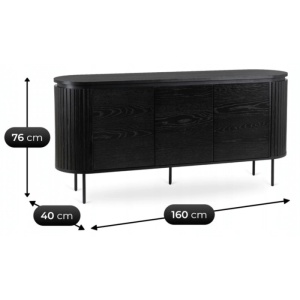 COMODA LIVING 160CM, ARTIM MEBLE, CU 3 USI, REALIZATA DIN MDF, CULOARE NEAGRA, STIL MODERN - Img 8