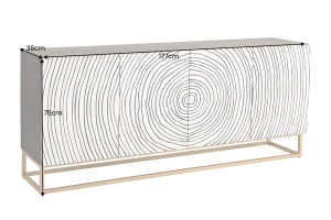 COMODA LIVING 177CM, ZEN CIRCLE, LEMN DE MANGO SI CADRUL DIN METAL, ARTIM GROUP COLECTION - Img 3