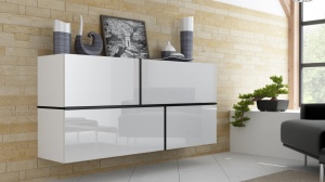 COMODA LIVING GOYA ALB/NEGRU DESIGN MODERN CM