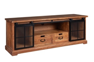 COMODA LIVING, HERITAGE 160CM, LEMN DE SALCAM, METAL SI STICLA, CULOARE NATUR/MARO, ARTIM GROUP SELECTION