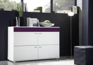 COMODA LIVING LOGO II ALB/VIOLET DESIGN MODERN CM