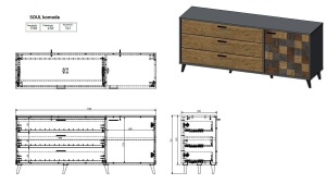 COMODA LIVING SOUL 1D3S, ANTRACIT, DESIGN MODERN CM - Img 4