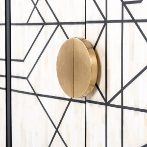COMODA NOVAS, 150 CM, 7850, CREM/NEGRU/AURIU, DIN LEMN DE MANGO, MDF SI METAL, RICHMOND INTERIORS - Img 4