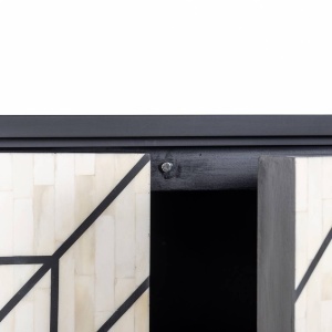 COMODA NOVAS, 150 CM, 7850, CREM/NEGRU/AURIU, DIN LEMN DE MANGO, MDF SI METAL, RICHMOND INTERIORS - Img 6