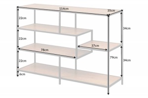 COMODA/RAFT 115X80CM, SLIM LINE, COD 42020, DIN METAL SI FURNIR, STIL INDUSTRIAL - Img 6