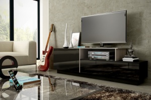 COMODA RTV LIVING SIGMA 3D NEGRU/STEJAR SONOMA DESIGN MODERN CM