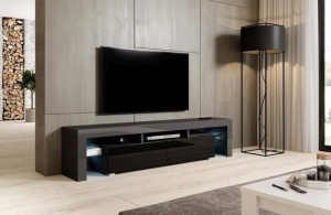COMODA RTV LIVING TORO 200, GRAFIT-NEGRU MAT, DESIGN MODERN CM