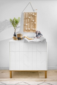 COMODA TOTEME ALB/STEJAR MAT DIN MDF STIL MODERN BA - Img 3