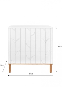 COMODA TOTEME ALB/STEJAR MAT DIN MDF STIL MODERN BA - Img 5