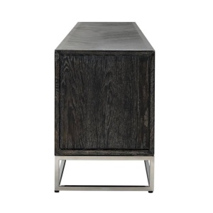 COMODA TV BLACKBONE, 200 CM, NEGRU/CROM, DIN FURNIR DE STEJAR SI METAL, RICHMOND INTERIORS - Img 6