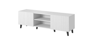 COMODA TV, CAMA-PAFOS-RTV-150-CZ/CZ 150M, ALB/NEGRU MAT, PLACI LAMINATE SI MDF, DESIGN MODERN - Img 8