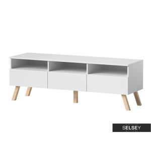 COMODA TV LAVELLO DE CULOARE ALBA 150CM DESIGN SCANDINAV - Img 5