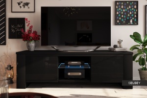 COMODA TV/ SERVANTA JACKSON DE CULOARE NEAGRA 130CM DESIGN MODERN