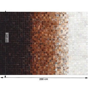 Covor de lux din piele, alb/maro/negru, patchwork, 140x200, PIELE DE VITĂ TYP 7, 0000188792 - Img 7