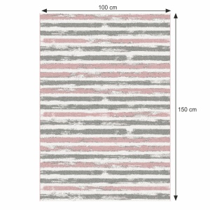 Covor, roz/gri/alb, 100x150, KARAN, 0000267960