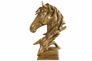 DECORATIUNE 40CM, HORSE, DIN METAL AURIU, 42989 - Img 4