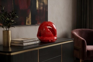 DECORATIUNE, LIP 25CM, REALIZAT DIN POLIRASINA, CULOARE ROSIE, REALIZAT MANUAL, ARTIM GROUP SELECTION