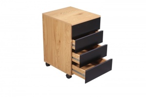 DULAP BIROU MOBIL, STUDIO, COD 40626, DIN MDF, IMITANT CULOAREA STEJARULUI - Img 3