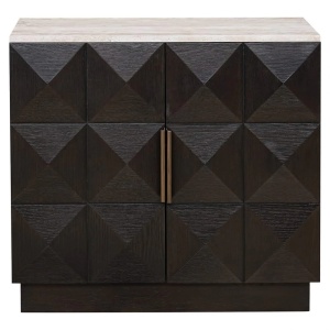 DULAP CLAREMONT, 85 CM, 7874, BEJ/MARO, DIN LEMN DE STEJAR SI MARMURA, RICHMOND INTERIORS - Img 2