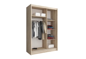 DULAP DORMITOR ALB CU 2 OGLINZI MAJA 150 DESIGN MODERN PSK - Img 2