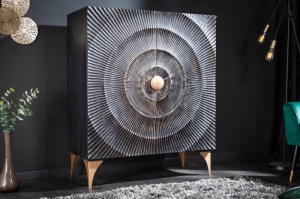 DULAP, GOLDEN SUNSET, DIN LEMN DE MANGO SI METAL 120CM, NEGRU/AURIU, ARTIM GROUP
