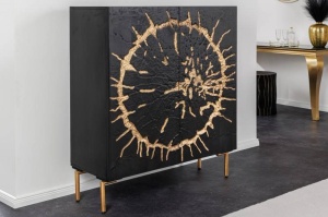 DULAP LIVING, 120CM, DIN METAL SI LEMN MANGO, NEGRU/AURIU, ARTIM GROUP SELECTION