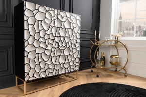DULAP LIVING, 120CM, LEMN DE MANGO/METAL, ALB/NEGRU, ARTIM GROUP COLLECTION - Img 3