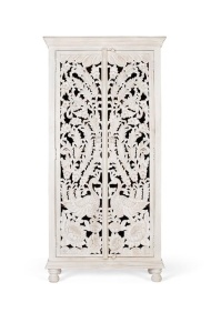 DULAP LIVING 180CM, LEMN DE MANGO, ALB ANTICHIZAT, GINER Y COLOMER