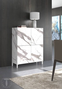 DULAP LIVING 90CM, EDDY MARMURA, COD 4684, STIL MODERN, REALIZATA PANOURI LAMINATE, EFECT MARMURA - Img 5