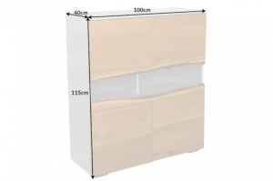 DULAP LIVING, WILD OAK 100CM, COD 40067, LEMN MASV SI MDF STEJAR - Img 7