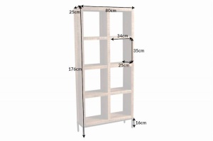 DULAP ORGANIZATOR 180X80CM, IRON CRAFT, COD 42377, DIN LEMN MANGO, STIL INDUSTRIAL - Img 6