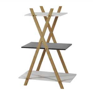 ETAJERA HARUN BBP-44, GRI/ALB, DIN MDF/BAMBUS, STIL MODERN, TK - Img 2