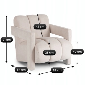 FOTOLIU, ARTIM MEBLE, REALIZAT DIN MATERIAL BOUCLE CREM SI METAL, STIL MODERN - Img 8