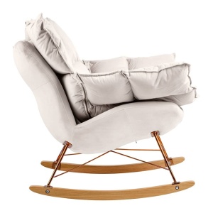 FOTOLIU BALANSOAR SWING VELVET, BEJ, TAPITERIE DIN CATIFEA, STIL MODERN - Img 2