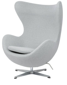 FOTOLIU CONFORTABIL EGG CLASSIC, GRI DESCHIS 17/CROM, DIN CASMIR SI METAL, STIL MODERN B2