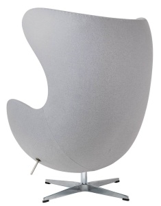 FOTOLIU CONFORTABIL EGG CLASSIC, GRI DESCHIS 18/CROM, DIN CASMIR SI METAL, STIL MODERN B2 - Img 5