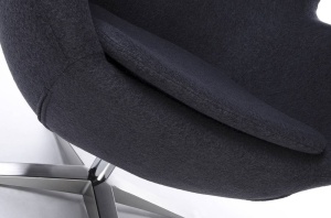 FOTOLIU CONFORTABIL EGG SZEROKI, GRI INCHIS 27/CROM, DIN CASMIR SI METAL, STIL MODERN - Img 5