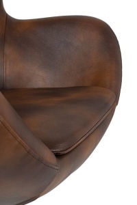 FOTOLIU CONFORTABIL EGG SZEROKI, MARO VINTAGE/CROM, DIN PIELE ECOLOGICA SI METAL, STIL MODERN - Img 6