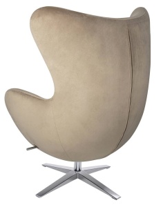 FOTOLIU CONFORTABIL EGG SZEROKI VELVET, KHAKI/CROM, DIN CATIFEA SI METAL, STIL MODERN - Img 3