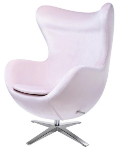 FOTOLIU CONFORTABIL EGG SZEROKI VELVET, ROZ DESCHIS 30/CROM, DIN CATIFEA SI METAL, STIL MODERN B2