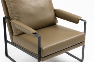 FOTOLIU CONFORTABIL FOCUS, OLIVE 10/NEGRU, TAPITERIE DIN PIELE ECOLOGICA SI PICIOARE DIN METAL, STIL MODERN, SIGNAL - Img 8