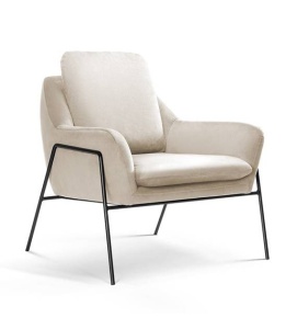 FOTOLIU CONFORTABIL MALI, BEJ/NEGRU, STIL MODERN, CONFECTIONAT DIN METAL SI CATIFEA