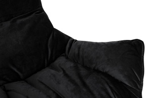 FOTOLIU CONFORTABIL OTILIA STAND VELVET NEGRU, TAPITAT CU PIELE ECOLOGICA, STIL MODERN - Img 5