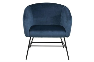 FOTOLIU CONFORTABIL, RAMSEY ALBASTRU/NEGRU, CU TAPITERIE DIN CATIFEA, STIL MODERN B2 - Img 2